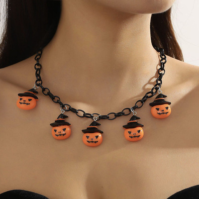 Vintage Black Spider Bat Pumpkin Ghost Choker Festival