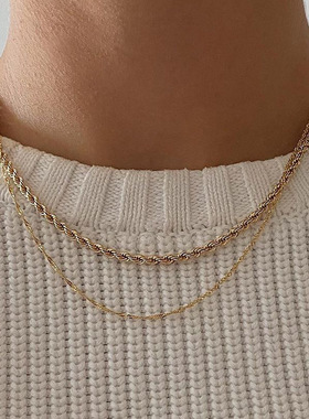 Necklace for Women,Double layer Stainless Steel Necklace
