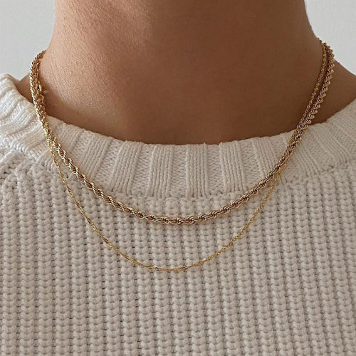 Necklace for Women,Double layer Stainless Steel Necklace