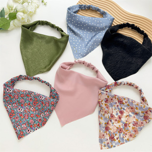 Satin fabric headband hair accessory women's triangle scarf