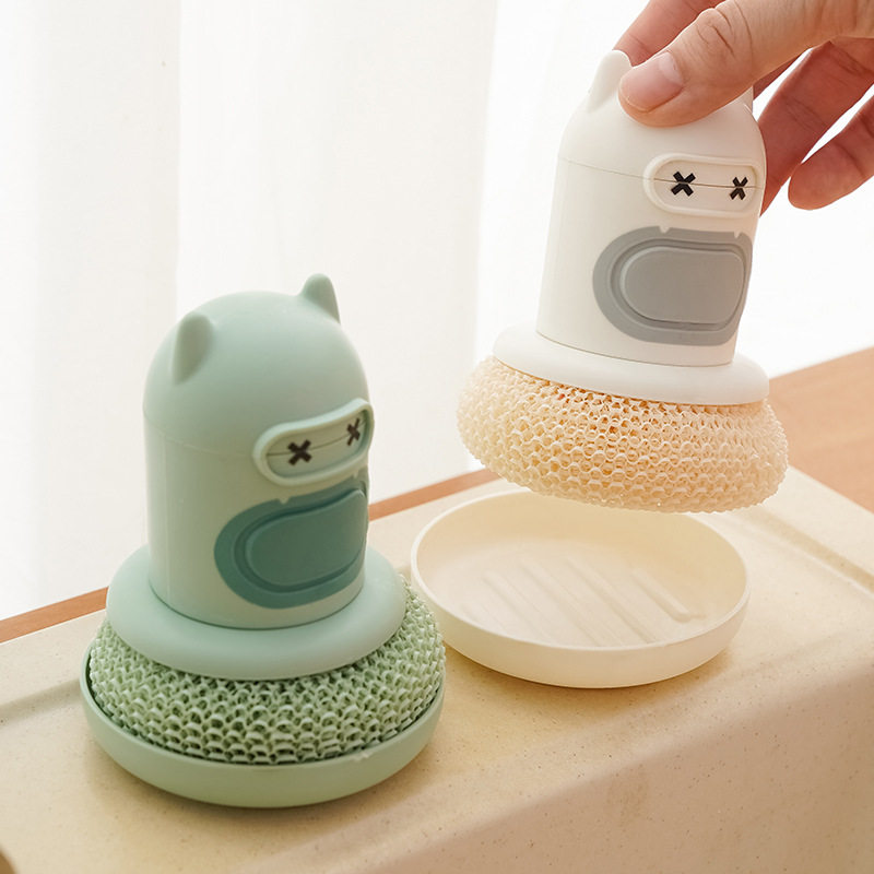 Pot brush kitchen cartoon push-type artifact household clean