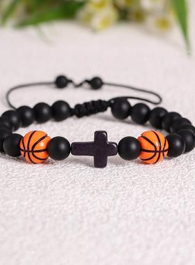 Ball jewelry football bead bracelet woven rope