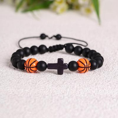 Ball jewelry football bead bracelet woven rope