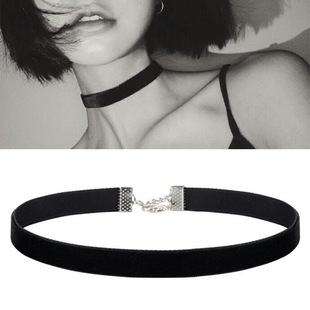 Choker Velvet Necklace Adjustable Women Gothic Rope Black