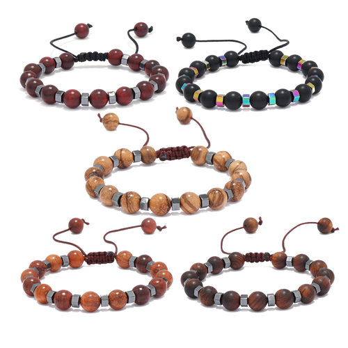 Natural Bead Mala Unisex Men Bracelet Bangles Jewelry Bijoux