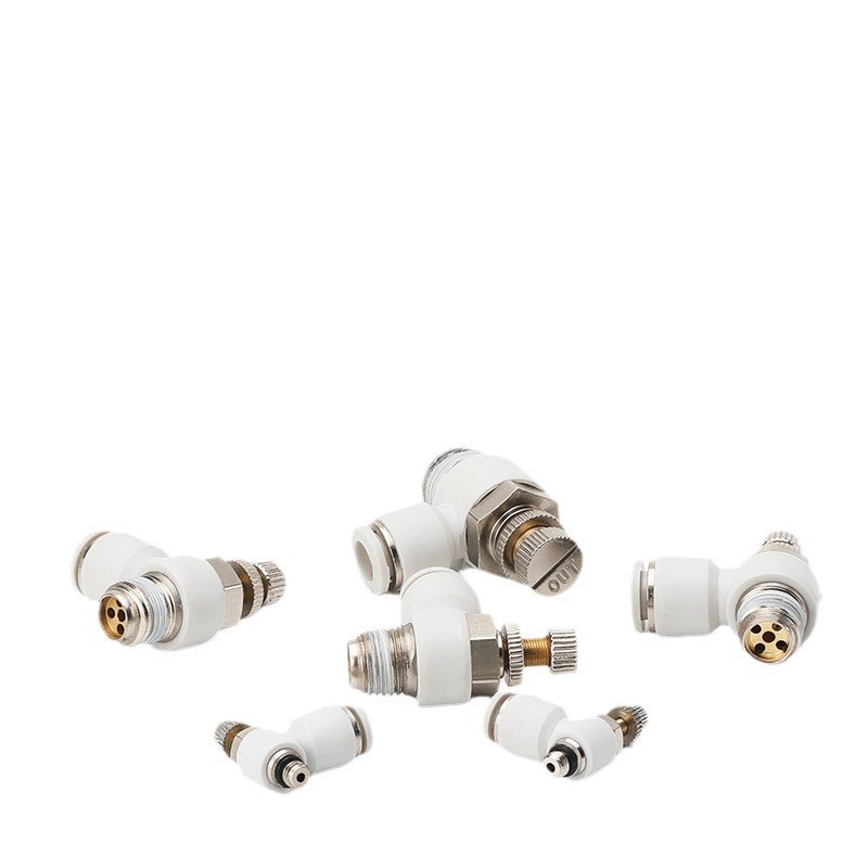 气动气缸SA流量调速阀节流阀r调节气阀手动调压SL8/10-01/02/03/0