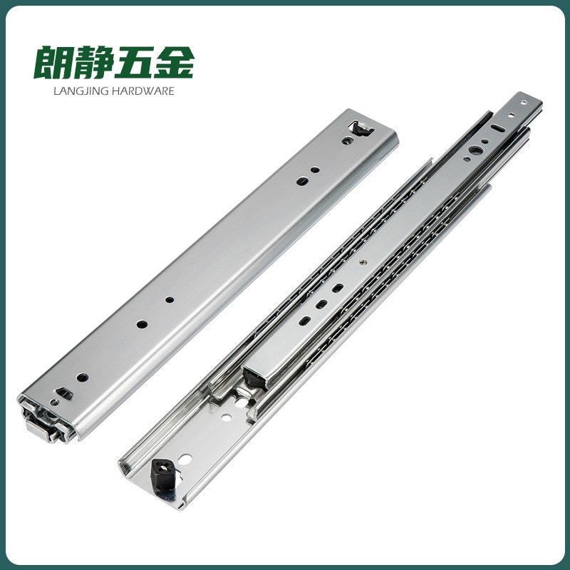 工业ATM机金融设备超行程重型全钢珠架53宽三节式加厚Z工具箱滑轨