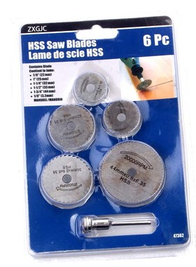 电磨机配件小锯片 磨片6件7pc迷你木工锯片 HSS高速钢切割片