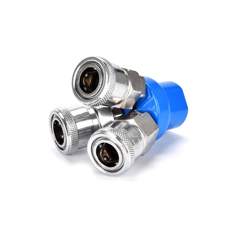 圆三通SMdY外牙4分外丝 C式快速接头圆二通SMV2分内螺纹空压机接