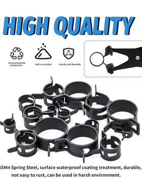 130pcs 黑色达克u罗日式卡箍配工具弹簧带软管夹带旋转