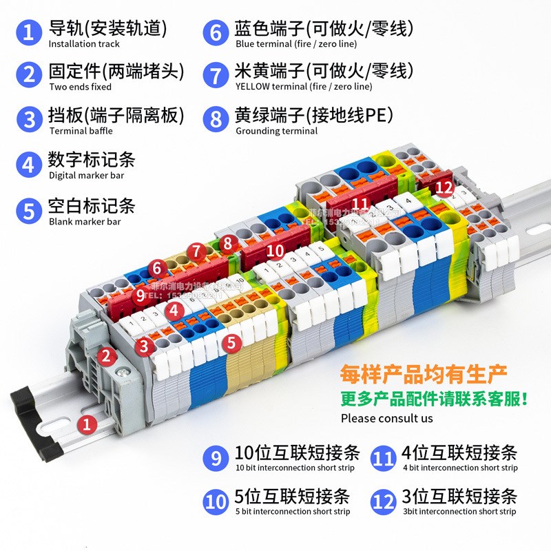 ZBFM5 6标记条l 配套ST2.5/PT2.5/ST4/PT4端子排专用标记条
