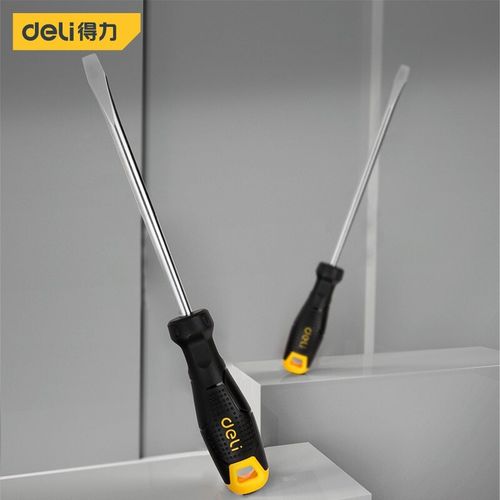 DL6282001螺丝刀一v字工业级起子磁性家用硬平口改锥螺丝批