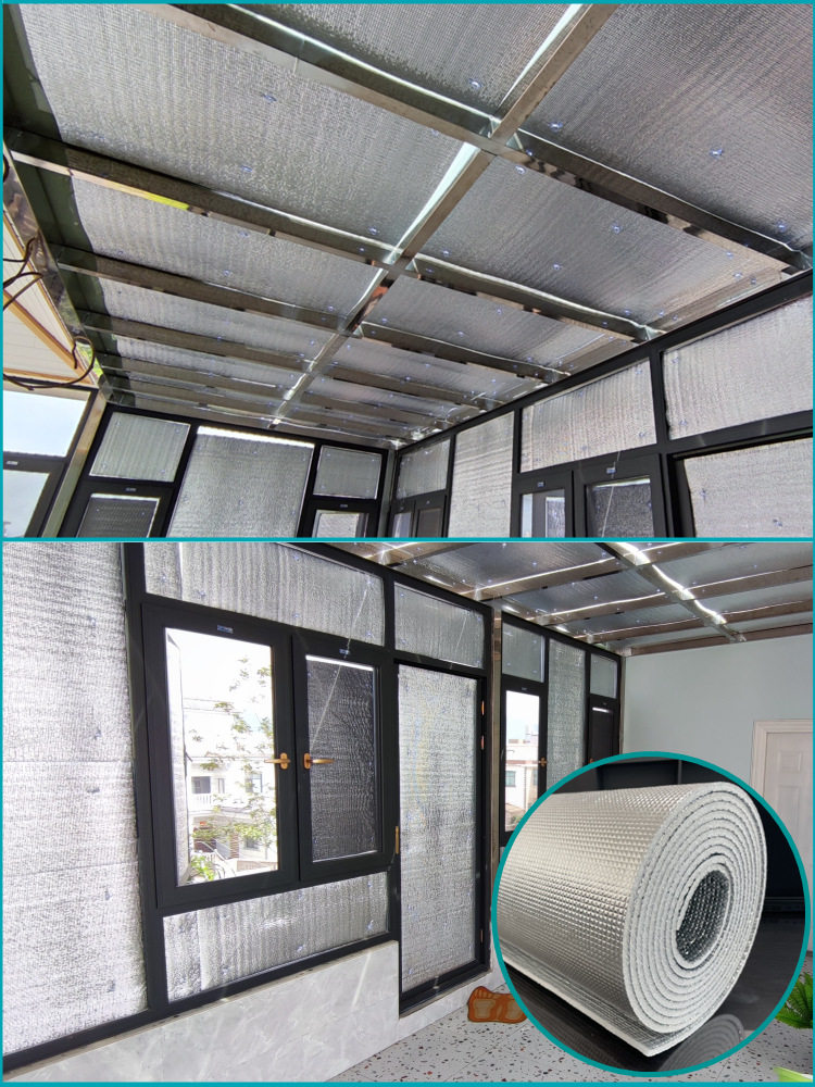 珍珠棉隔热铝膜阳光房玻璃屋顶窗户隔热膜地板防潮保温反射膜