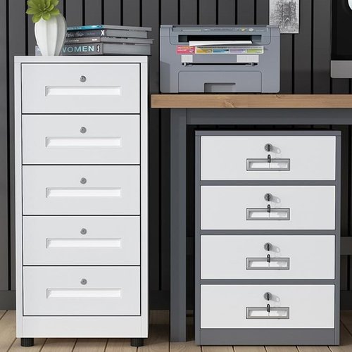 办公室文件柜桌下收纳柜带锁矮柜铁皮工具储物柜资料柜抽屉小柜子