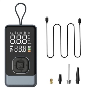 新品 汽车自行车 轮胎打气泵跨境热销无线车载充气泵电动智能便携式