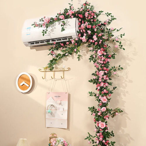 网红空调管装饰美化遮挡花艺