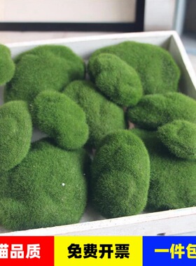 假苔藓人造青苔石头仿真苔藓石头绿色摆放拍摄道具盆景造景花摆件