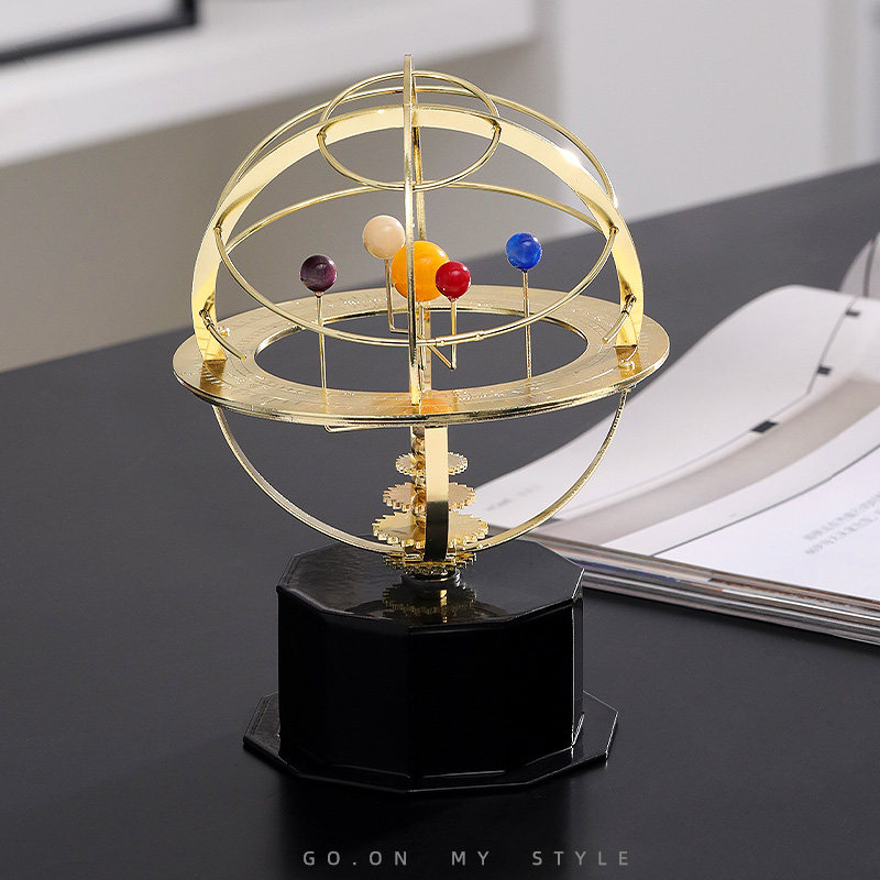 太阳系行星摆件关于科技太空模型摆饰转圈圈天球仪黑科技感星象仪