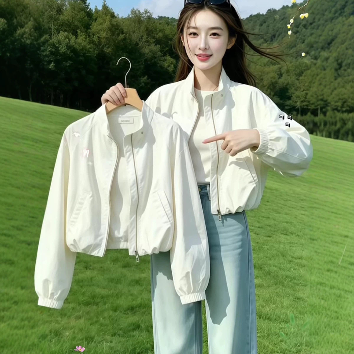 春装女款2026新款早春韩系外套女巨好看薄款立领短款宽松夹克图片