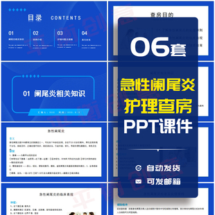 急性阑尾炎护理查房PPT成品课件模板病例护理措施健康教育素材ppt