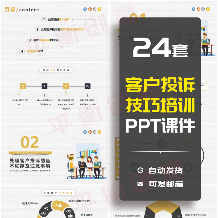24套客户投诉处理技巧培训PPT成品课件售后客服沟通技巧处理素材