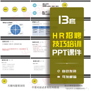 HR招聘专员技巧流程岗前培训PPT模板成品简历邀约谈面试课件素材