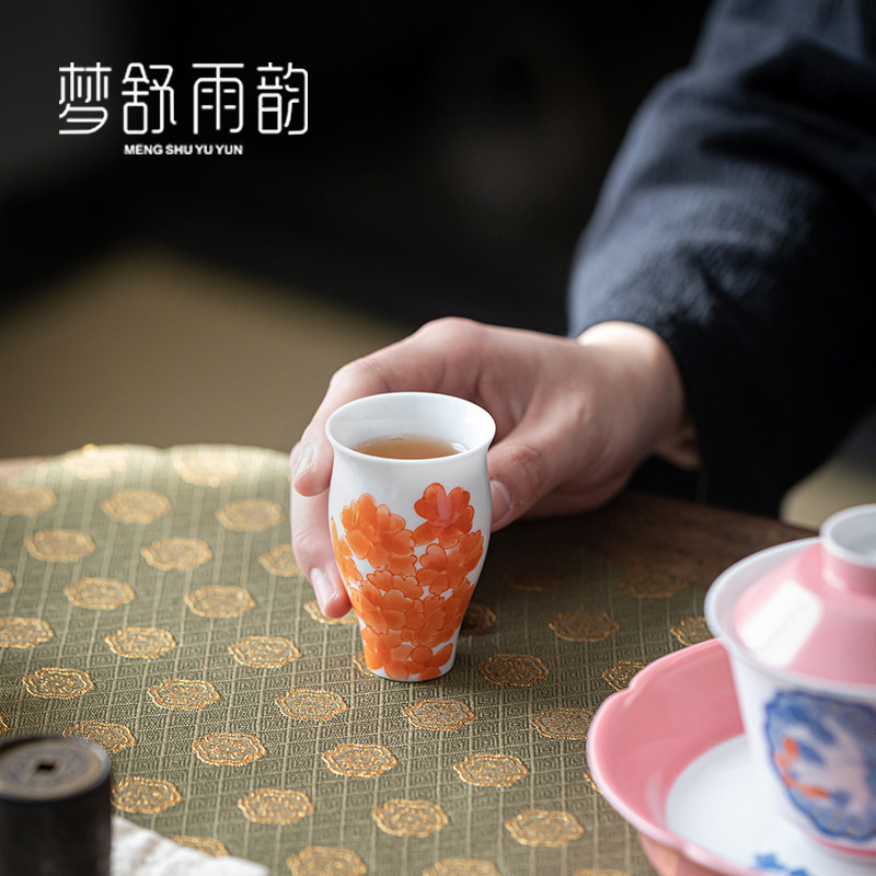 速发纯手绘陶瓷闻香杯家用人号品茗杯子茶杯喝中式功夫茶具主小杯
