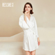 芮想春季 睡袍 女珍珠白提花浴袍睡衣高级感睡衣长袖