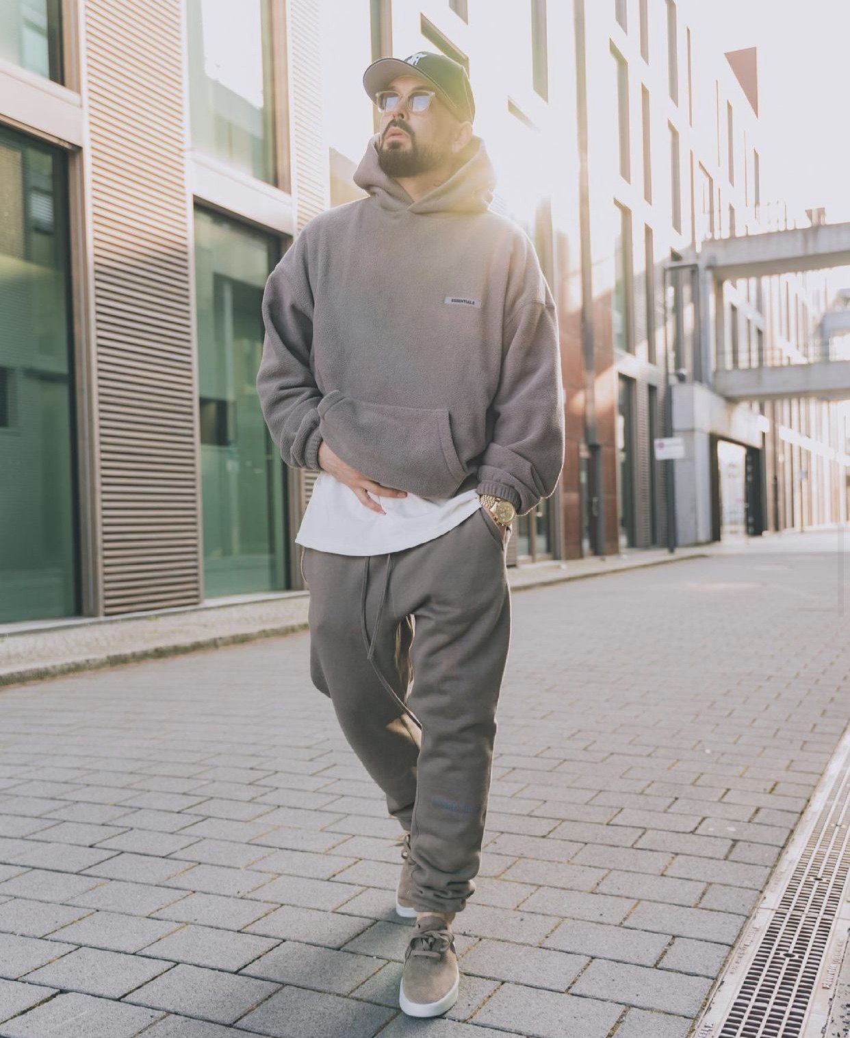 fog fear of god essentials复线摇粒绒连帽卫衣男女情侣帽衫3色