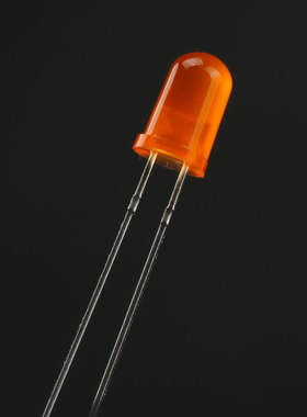 5MM/F5直插圆头LED灯珠橙发橙 橙色发光二极管长脚 10只