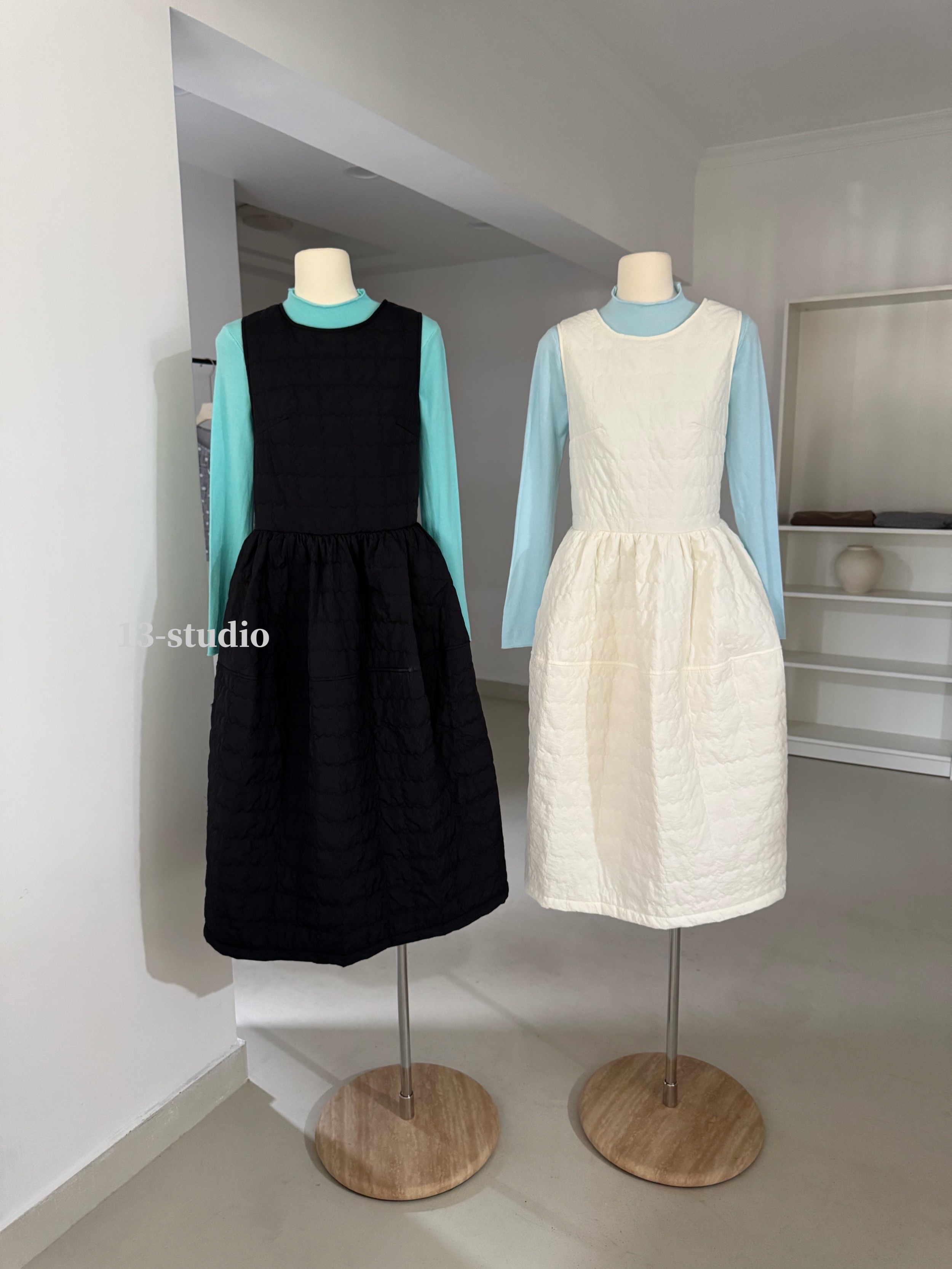 秋冬韩系叠穿绑带镂空露背背心连衣裙+半高领针织打底衫两件套女