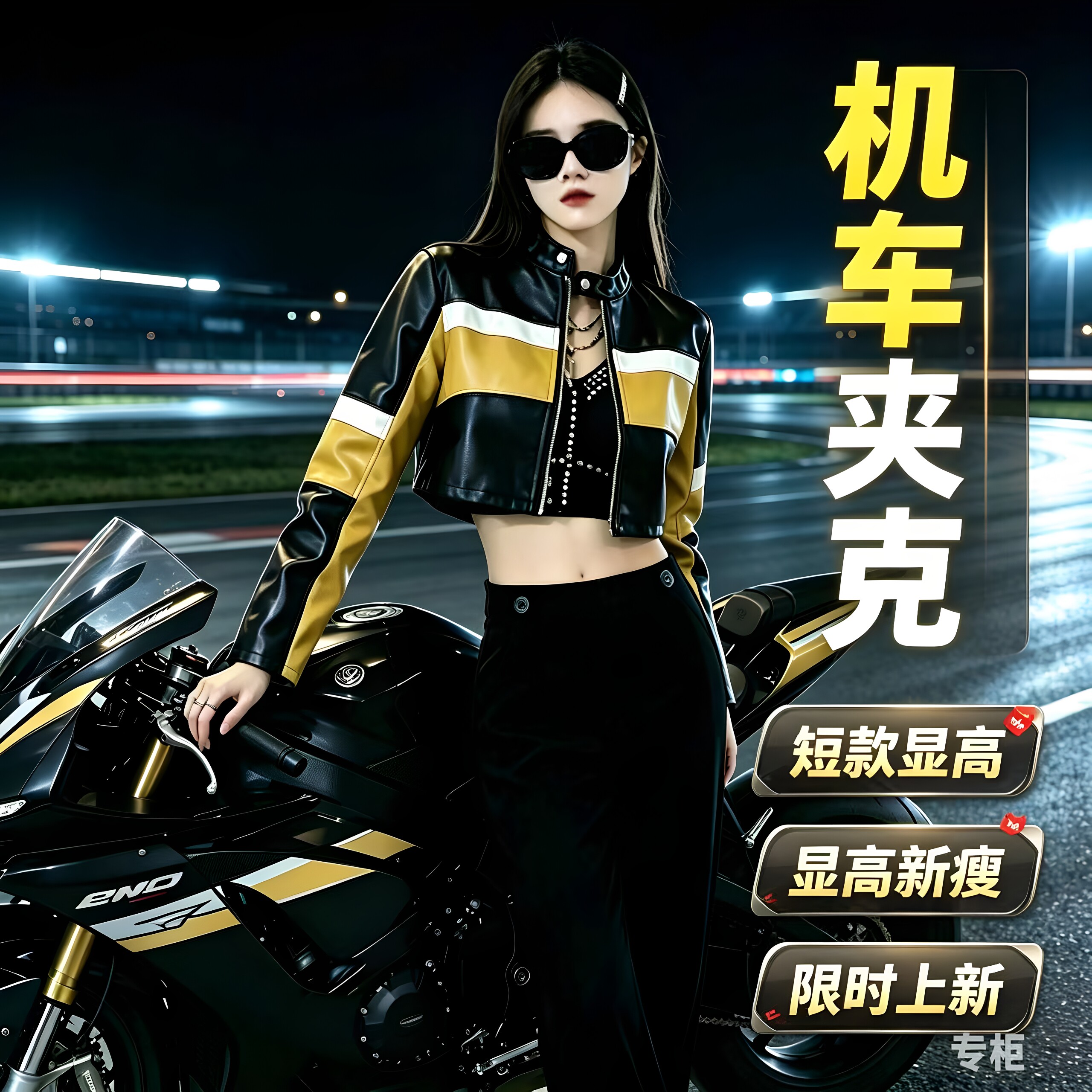 秋冬女短外套修身显高机车服夹克