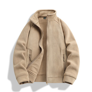 抓绒衣男奥粒绒外套冲锋衣内胆冬季双面绒加厚卫衣宽松百搭外套