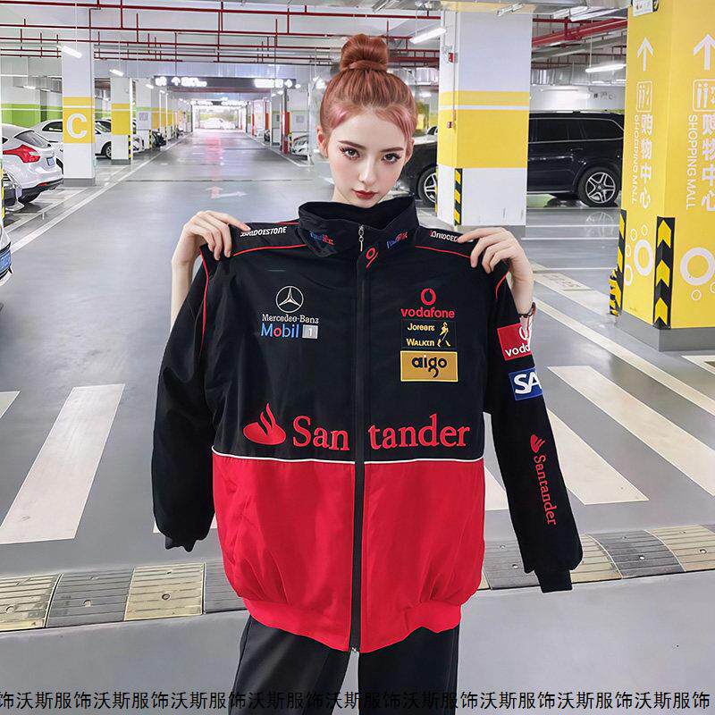四季户外F1赛车服机车摩托车骑行服外套刺绣休闲夹克风衣男女款