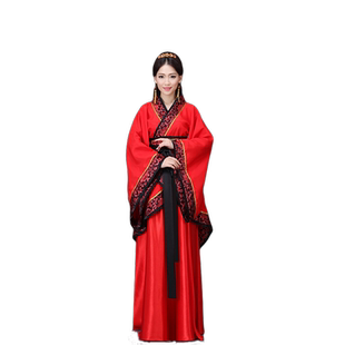 新款演出服唐装汉服直裾曲裾男女情侣古代汉代结婚服中式婚礼服装