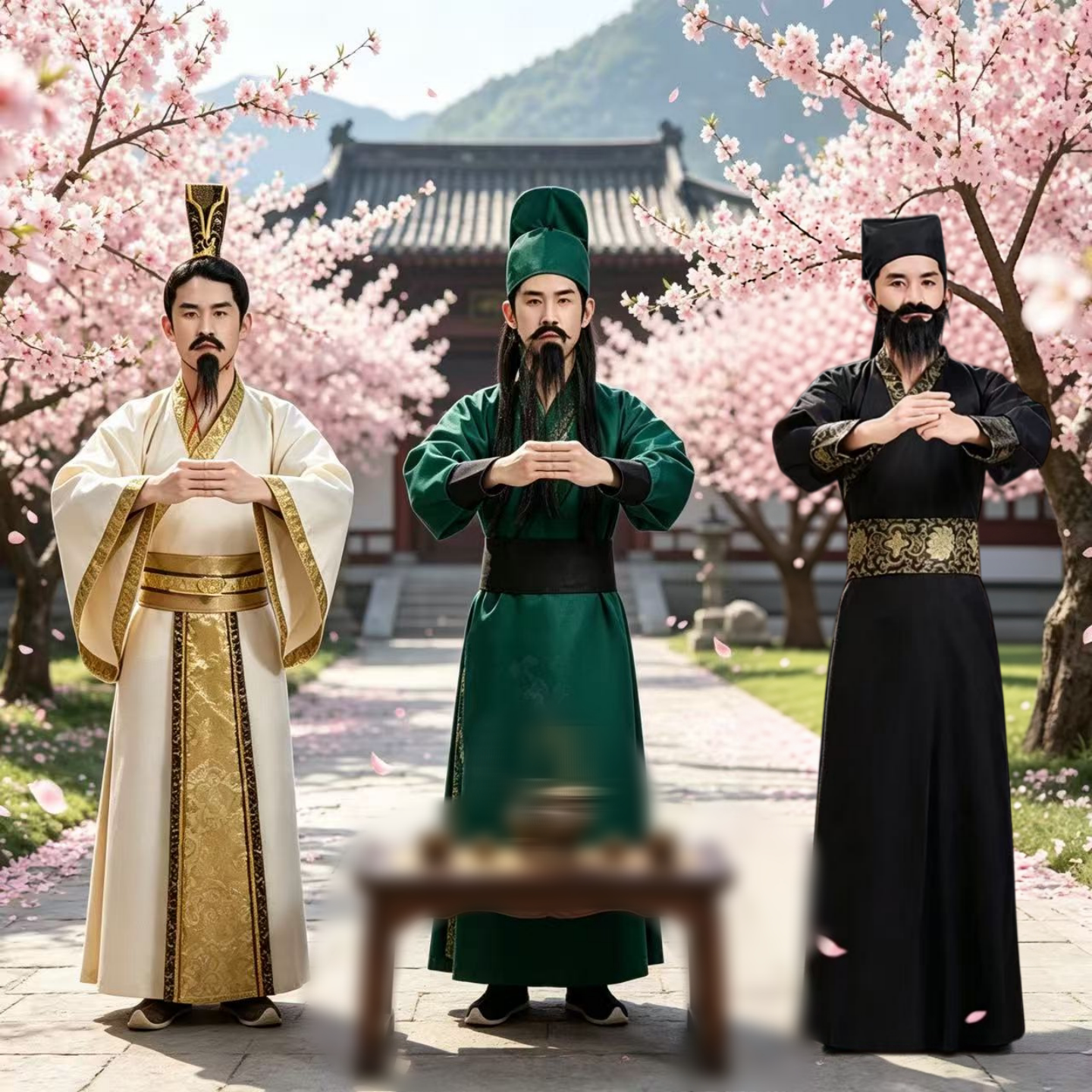 古装成人汉服三国演义汉桃园三结义刘备关羽张飞年会cosplay演出