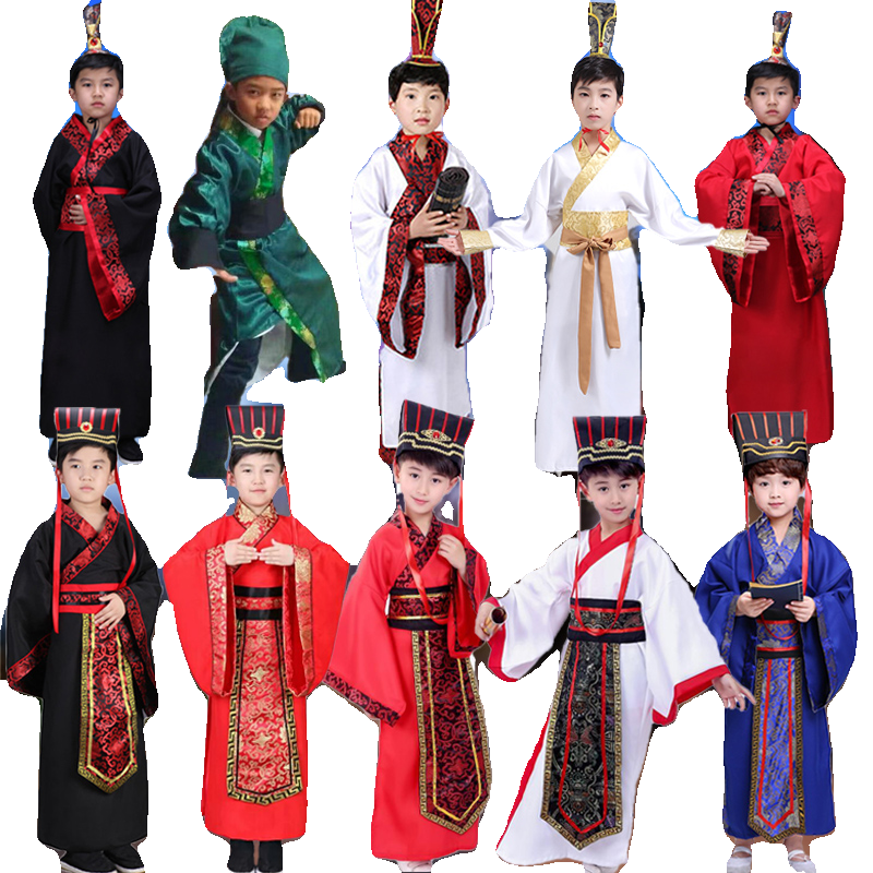 三国演义服装儿童古装汉服曹操诸葛亮鲁肃周瑜草船借箭刘备演出服