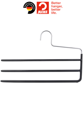 德国进口MAWA鹅颈形短颈三排分多层衣柜收纳裤架裤挂伸缩衣架 KH3