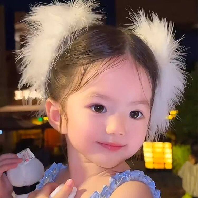羽毛头饰发夹女童汉服儿