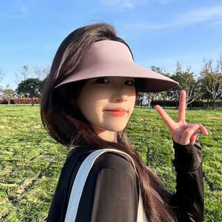 骑车吹不翻防晒帽2025新款帽子女夏季防紫外线无痕遮阳空顶太阳帽