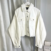 复古宽松毛边休闲短款 美式 灯芯绒蝙蝠袖 外套女