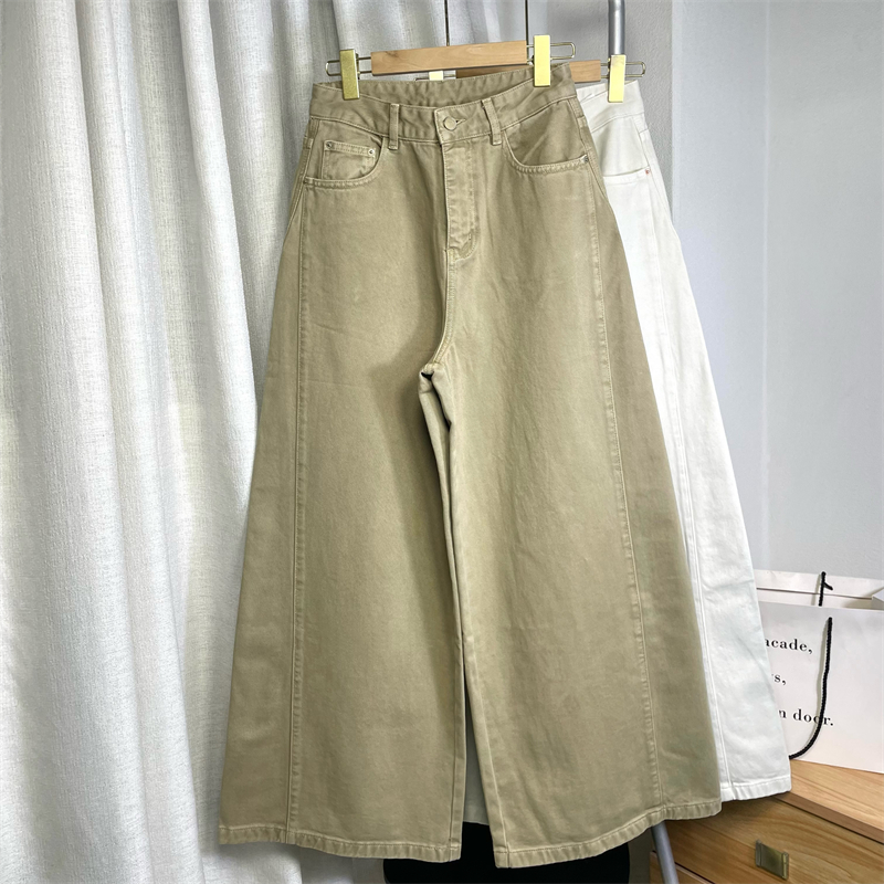 韩版质感的神裤阔腿拖地牛仔裤女