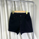 高腰阔腿包臀A字牛仔短裤 夏季 款 经典 女 ～高弹力黑色巨显瘦