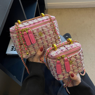 今年流行链条包包女2025新款 迷你小方包少女斜挎包小众单肩盒子包