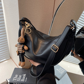 饺子包包女士2025新款 质感软皮包休闲斜挎包单肩月牙包通勤腋下包