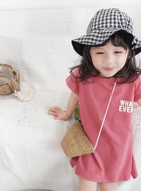 宝宝裙子2023年新款夏天纯棉短袖洋气宽松小童可爱公主女童连衣裙