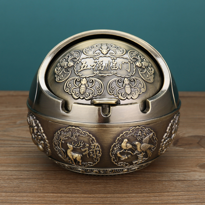 烟灰缸轻奢带盖防飞灰