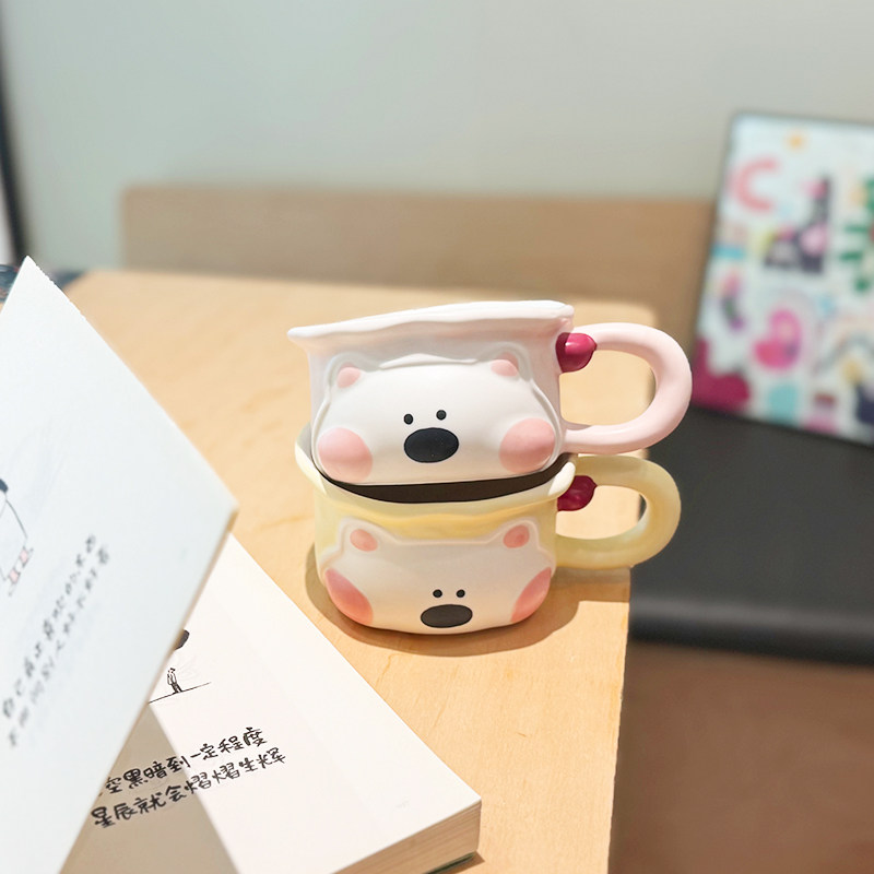 高颜值可爱卡通西高地小狗陶瓷马克杯小众创意送闺蜜礼物伴手礼,餐饮具,马克杯,淘宝优惠券,粉丝福利购,淘宝优惠卷