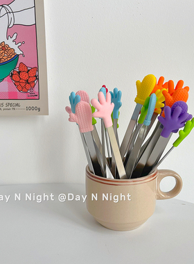 【满29包邮】花茶打包小手掌手套不锈钢硅胶夹子不脏手冰块零食夹