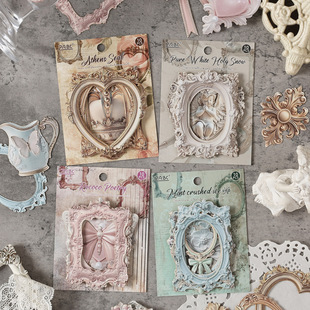 雅致欧风系列贴纸包10张入 欧式复古迷你画框手帐装饰百搭素材贴